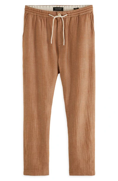 Shop Scotch & Soda Fave Cotton & Linen Pants In Tabacco