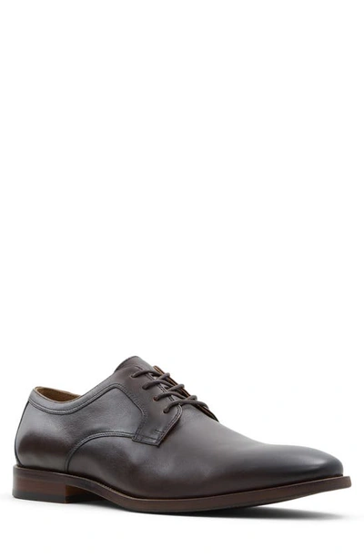 Shop Aldo Jarrahflex Plain Toe Derby In Dark Brown