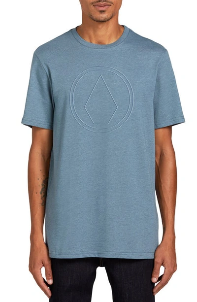 Shop Volcom Off Pin Longline Graphic Tee In Storm Blue