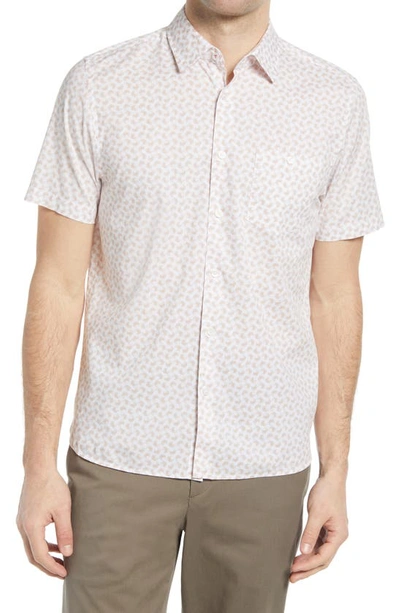 Shop Ted Baker Hibar Short Sleeve Button-up Shirt In White