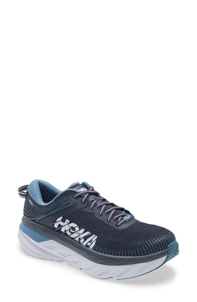 Shop Hoka One One Bondi 7 Running Shoe In Ombre Blue/ Provincial Blue