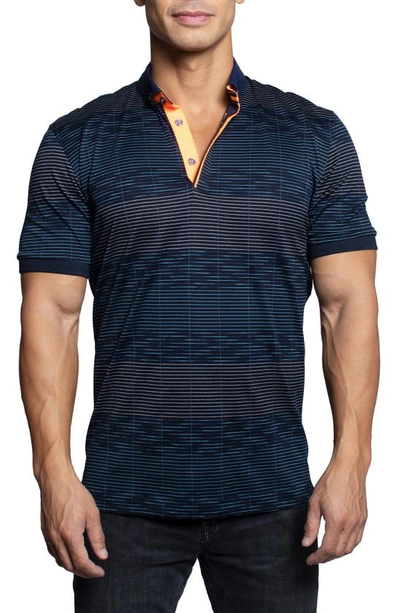 Shop Maceoo Mozartinterrupted Blue Button-down Polo