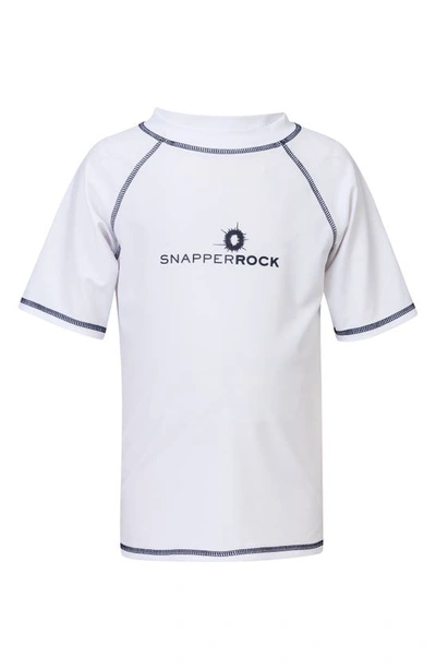 Shop Snapper Rock Raglan Short Sleeve Rashguard In White/ Navy