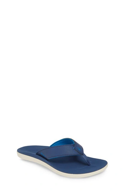 Shop Olukai Niau Flip Flop In Navy/ Navy