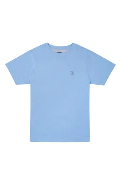 Shop Tom & Teddy Kids' Solid Cotton T-shirt In Chambray Blue