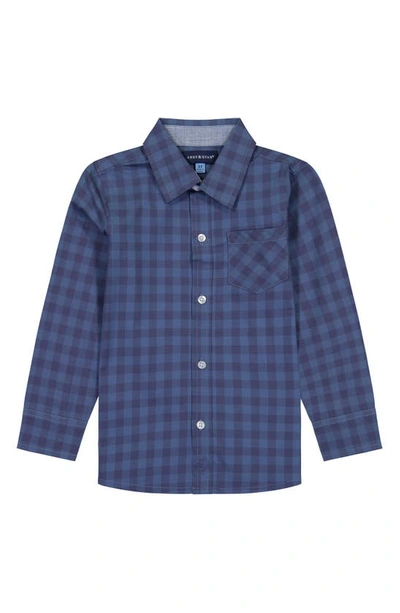 Shop Andy & Evan Kids' Plaid Button-up Shirt In Royal Blue Check