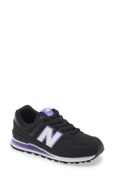 Shop New Balance Kids' 574 Varsity Sport Sneaker In Black/ Black