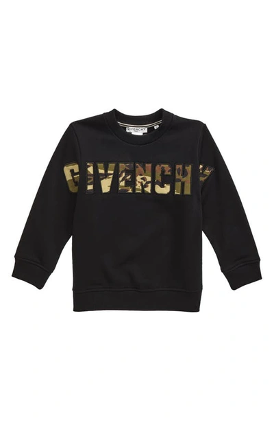 Shop Givenchy Kids' Camo Logo Sweatshirt In Black