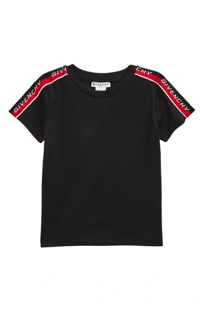 Shop Givenchy Kids' Logo Jacquard Band T-shirt In Black