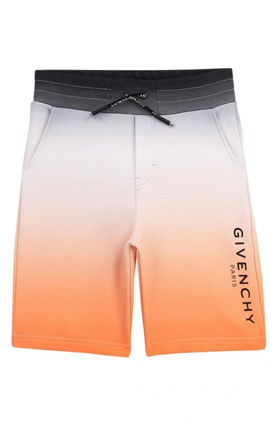 Shop Givenchy Kids' Logo Dip Dye Shorts In M44 Orange