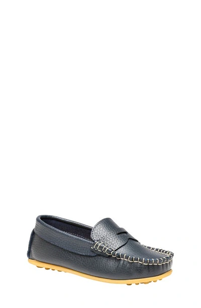 Elephantito Boy's Alex Leather Driver Loafers, Toddler/kids In Blue