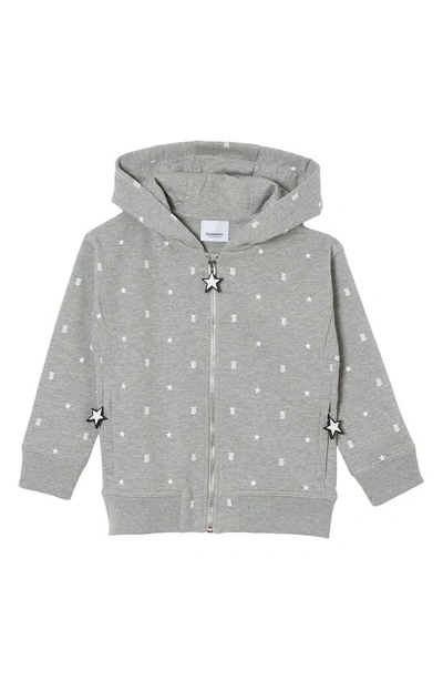 Shop Burberry Kids' Gregory Tb Star Print Hoodie In Grey Ip Pttn