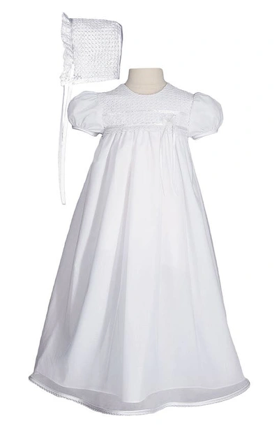 Shop Little Things Mean A Lot Christening Gown & Hat Set In White