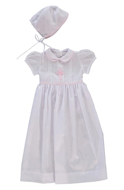 Shop Carriage Boutique Embroidered Christening Gown & Bonnet Set In White