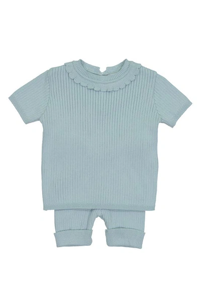 Shop Feltman Brothers Rib Knit Top & Shorts Set In Mint