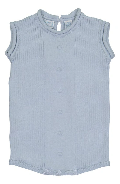 Shop Feltman Brothers Sleeveless Knit Romper In Powder Blue