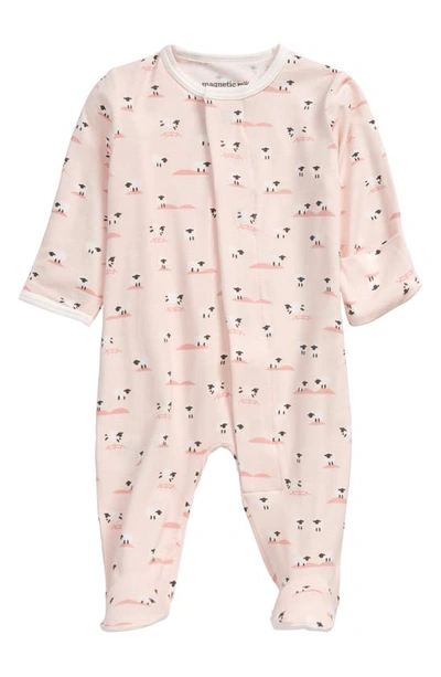 Shop Magnetic Me Baa Baa Fitted One-piece Pajamas In Pink