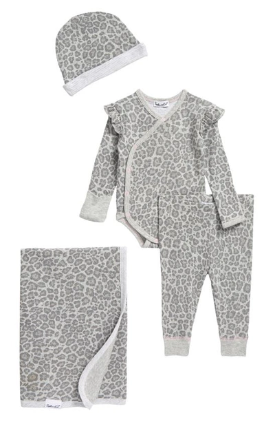 Shop Splendid Leopard Print Bodysuit, Leggings, Beanie & Blanket Set