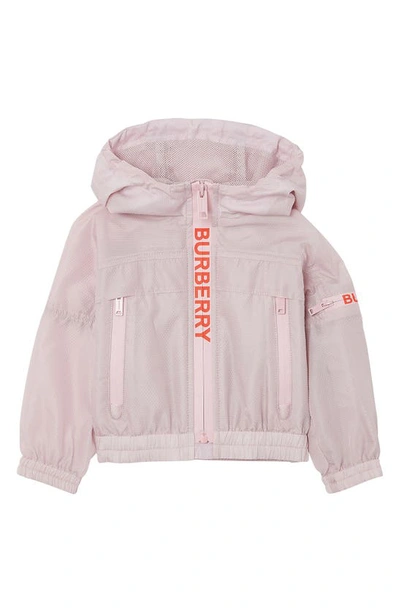 Shop Burberry Kids' Mini Telford Hooded Jacket In Pastel Pink