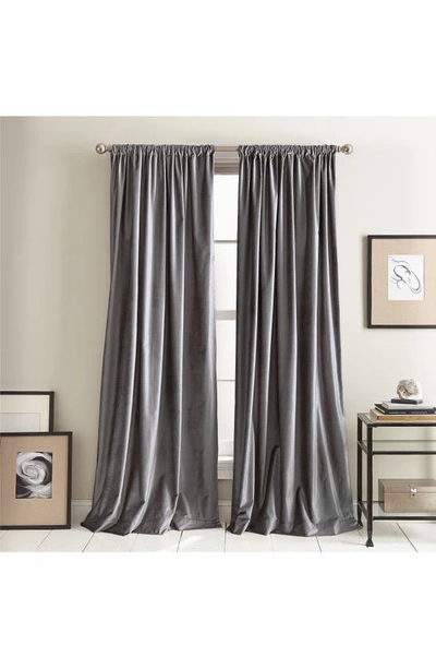 Shop Dkny Modern Slub Velvet Set Of 2 Window Panels In Charcoal