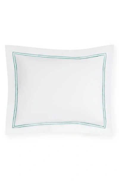 Shop Sferra Grande Hotel Sham In White/ Aqua