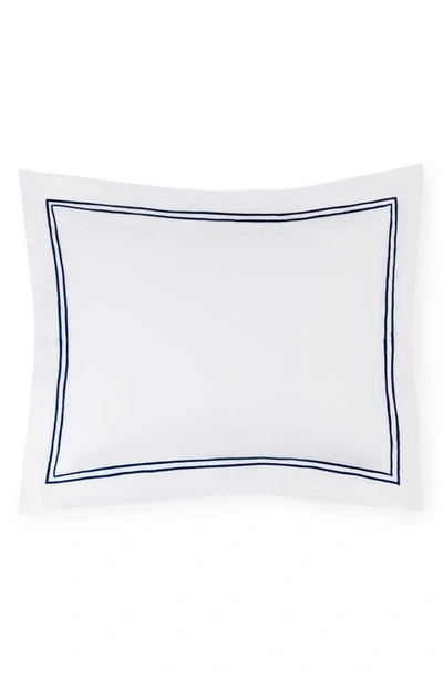 Shop Sferra Grande Hotel Sham In White/ Navy