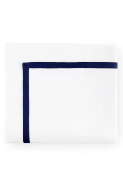 Shop Sferra Amando Flat Sheet In White/ Navy