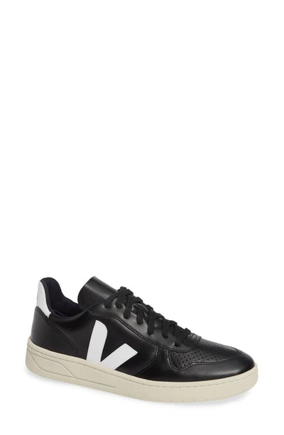 Shop Veja V-10 Sneaker In Black White