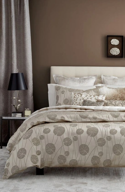 Shop Michael Aram Lily Pad Duvet Cover In Champagne