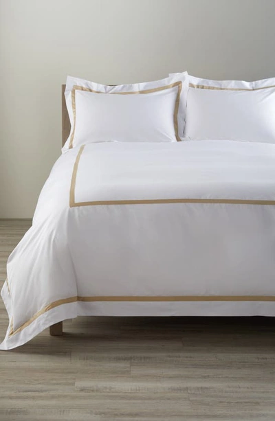 Shop Matouk Lowell Duvet Cover In Champagne