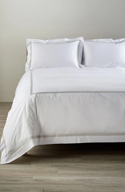Shop Matouk Lowell Duvet Cover In Silver
