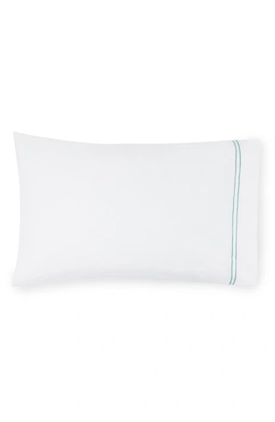 Shop Sferra Grande Hotel Pillowcase In White/ Aqua