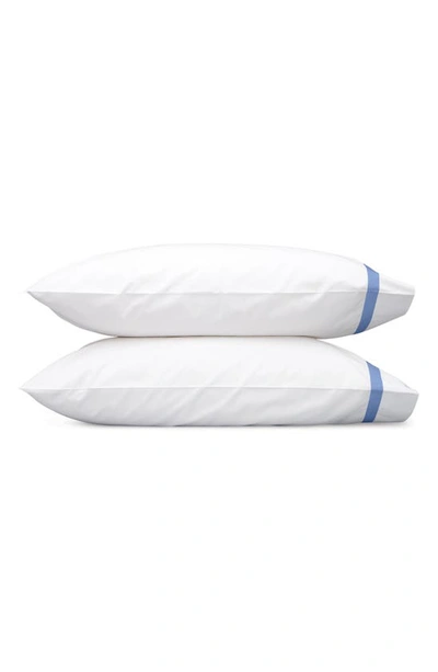 Shop Matouk Lowell 600 Thread Count Set Of 2 Pillowcases In Azure