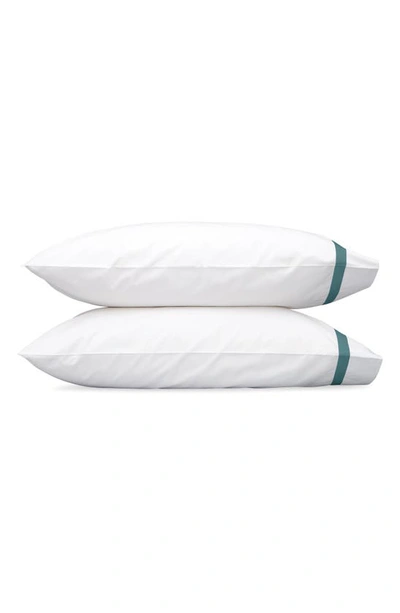 Shop Matouk Lowell 600 Thread Count Set Of 2 Pillowcases In Deep Jade