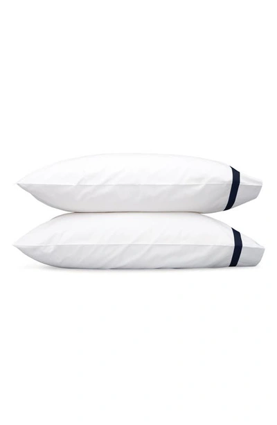 Shop Matouk Lowell 600 Thread Count Set Of 2 Pillowcases In Navy