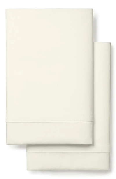 Shop Boll & Branch Set Of 2 Percale Hemmed Pillowcases In Ivory
