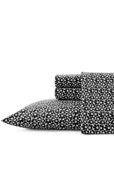Shop Marimekko Pikkuinen Unikko 200 Thread Count Cotton Sheet Set In Black