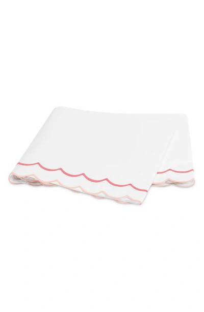 Shop Matouk India Scallop 350 Thread Count Flat Sheet In Blush