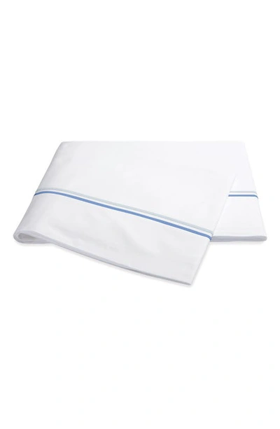 Shop Matouk Essex 350 Thread Count Flat Sheet In Azure