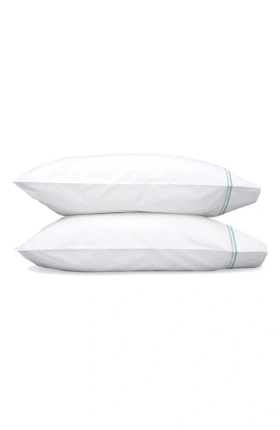 Shop Matouk Essex 350 Thread Count Set Of 2 Pillowcases In Pool