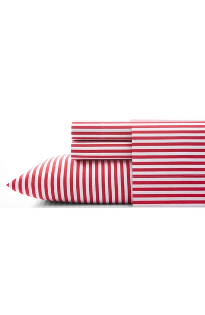 Shop Marimekko Ajo 200 Thread Count Cotton Sheet Set In Red