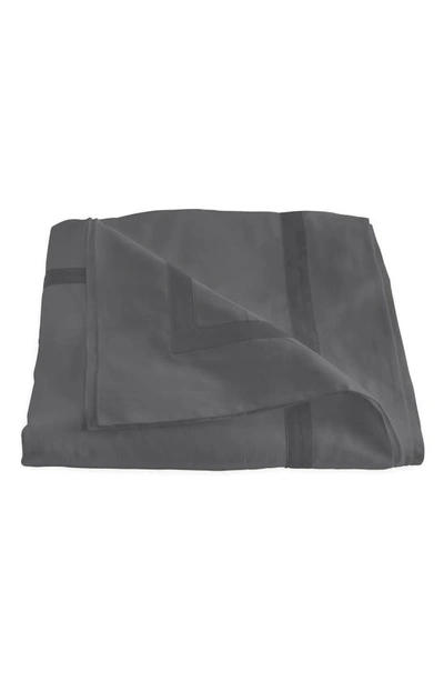 Shop Matouk Nocturne Duvet Cover In Charcoal