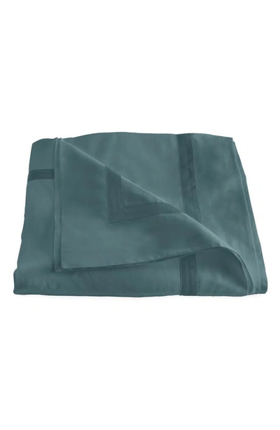 Shop Matouk Nocturne Duvet Cover In Deep Jade