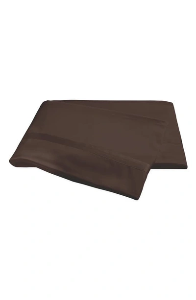 Shop Matouk Nocturne 600 Thread Count Flat Sheet In Chocolate