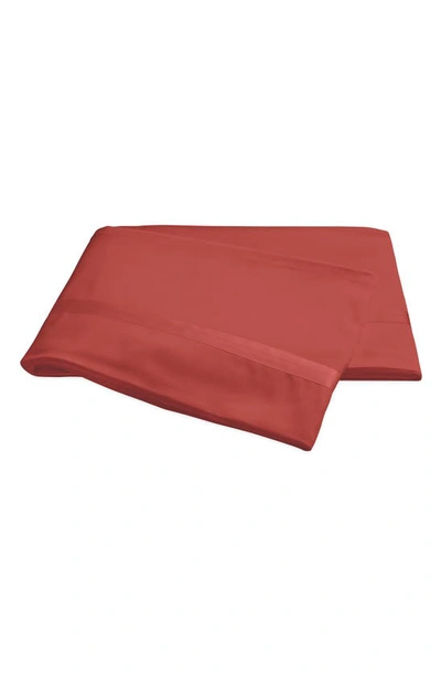 Shop Matouk Nocturne 600 Thread Count Flat Sheet In Coral