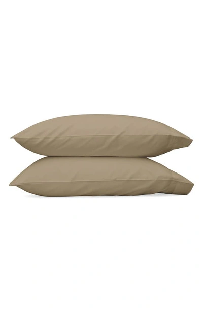 Shop Matouk Nocturne 600 Thread Count Set Of 2 Pillowcases In Khaki