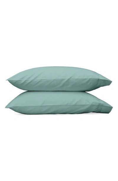 Shop Matouk Nocturne 600 Thread Count Set Of 2 Pillowcases In Aquamarine