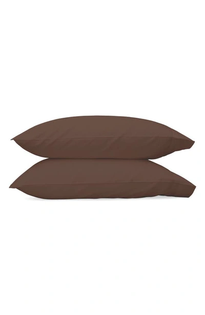 Shop Matouk Nocturne 600 Thread Count Pillowcase In Chocolate