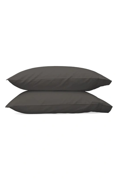 Shop Matouk Nocturne 600 Thread Count Set Of 2 Pillowcases In Charcoal