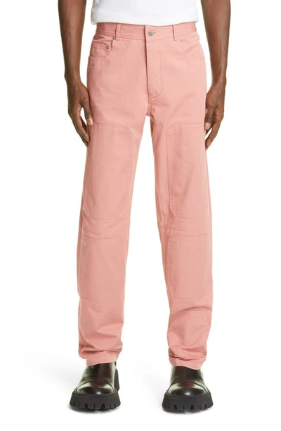 Shop Jw Anderson Straight Fit Workwear Trousers In Dusty Rose